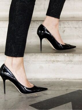 Jimmy Choo Black Patent Pointed Pumps
